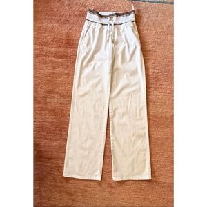 Esperanto Cream Wide Leg High Rise Stretch Pants Size 29/S-M
